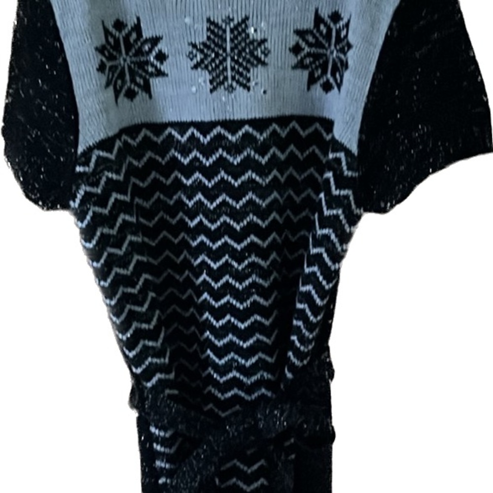 Sweater Project Kids Black  and White Snowflake Sweater Dress